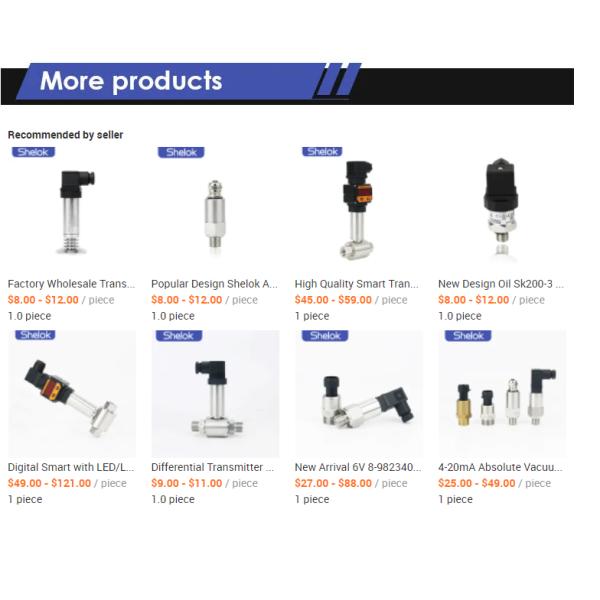 Shelok 4 - 20mA Silicone Air Water Gas Oil Pressure Sensor Pressure Transducer Pressure Transmitter