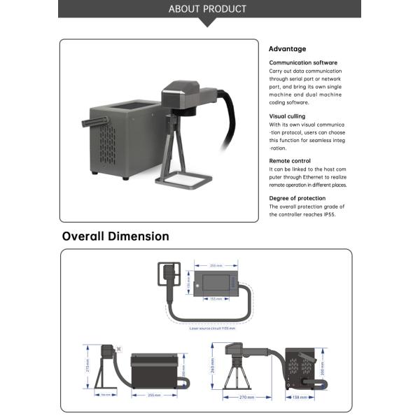 Handheld Fiber Laser Marking Machine , Portable Laser Marking Machine For Metal