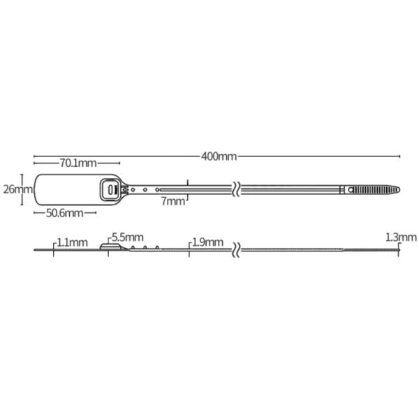 US-PS400FT Disposable Adjustable Security Ties Plastic 400Mm Length For Secure Logistics