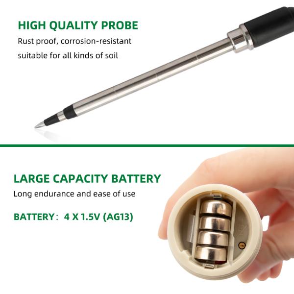 Gardening AG13 Rust Proof Farming EC Soil Moisture Tester