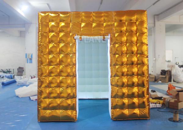 Quality Gold Inflatable Photo Booth 2.5 X 2.5 X 2.5 M Two Doors CE Approved for sale