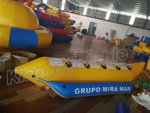 Wholesale Blue And Yellow Inflatable Fly Fishing Boats / Inflatable Banana Boat 4 Seats from china suppliers