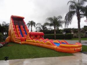 China 30 Feet Tall Orange Inflatable Adult Water Slide Cool Water Park Slide on sale