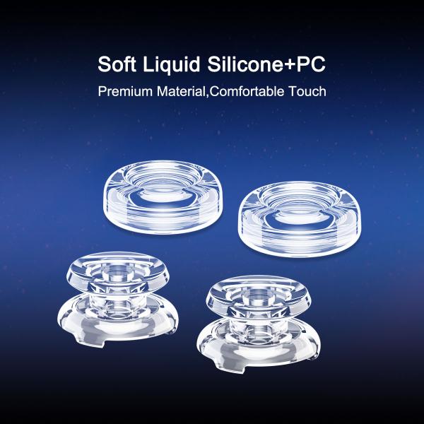 Ultimate Grip Combo for Switch 2: 4-Pack of Transparent Caps Featuring 2 Soft Silicone & 2 Durable Plastic Covers for Dual-Texture Gameplay