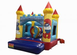 China 0.55mm PVC Tarpaulin Inflatable Smurf Jumping Castle House / Small Baby Bounce House on sale