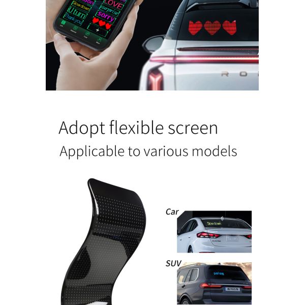 IP64 Interactive Car Led Screen For Advertising And Safety Alerts Holiday Greetings