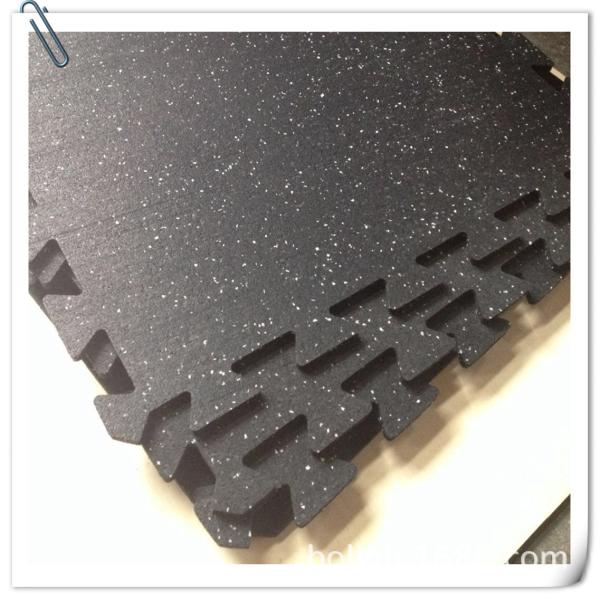 EPDM Interlocking Rubber Granule Mat Anti - Vibration Gym Flooring Interlocking Rubber Mat