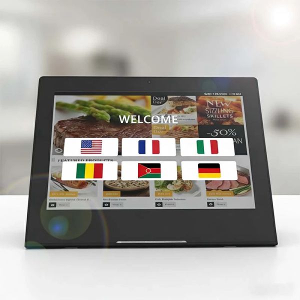 23.8 Inch Digital Menu Board with Split Screen and Video Playback for Restaurants