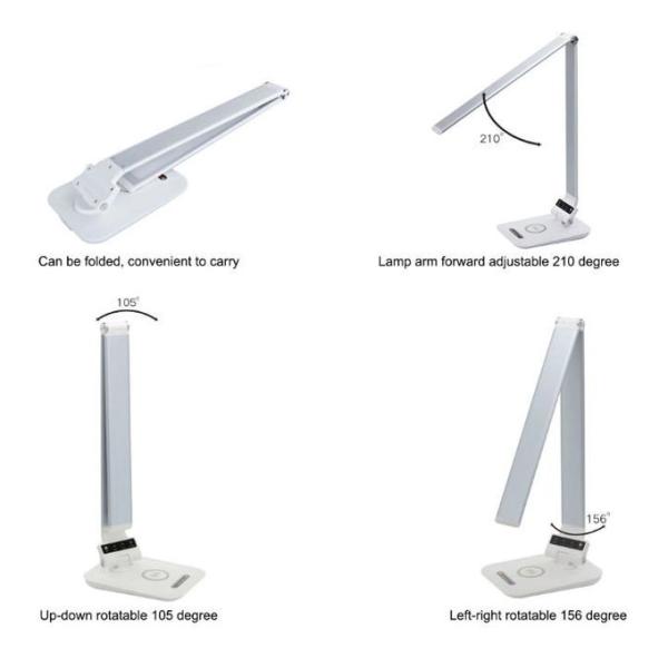 Colorful RGB 5200K LED Night Lamp Wireless Charger Table LED Reading Lamp