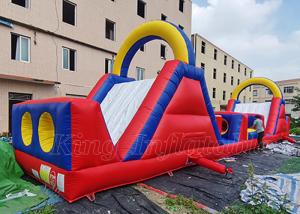 China Outdoor Race Sport Game 18m Large Inflatable Obstacle Courses For Adults Rental on sale