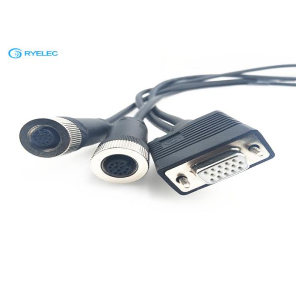 12 Pin Female Ethernet Cable For Laser Machine , Waterproof Wire Harness Cable Assembly