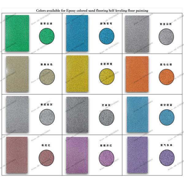 Easy Construct Material Flooring Epoxy Self Leveling Paint For Industrial Floor Epoxy Resin Colored Sand Decorative Floor