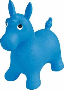 China Blue Inflatable Jumping Horse Ride on PVC Bouncing Animal Toys For Kids on sale