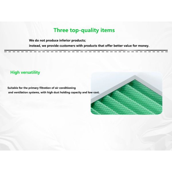 Polyester Fiber Air Pre Filter Providing Effective Initial Filtration To Capture Dust And Particles In Ventilation Systems