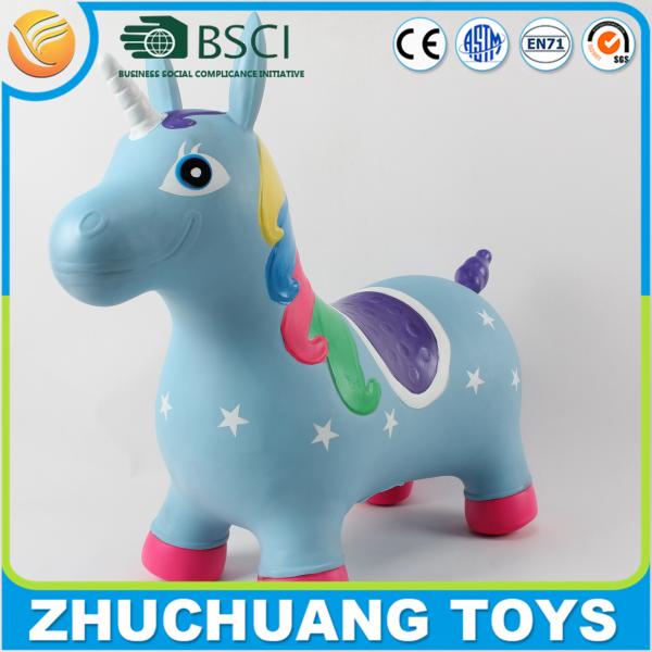 Quality light blue color painting pvc inflatable horse unicorn for sale