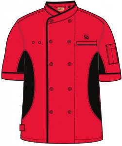 Wholesale Standard Size Mens Chef Coat , Red Black Polyester Chef Works Jackets from china suppliers