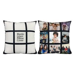 Custom Throw Pillow Cases Personalized Logo Square Linen Sublimation Pillow