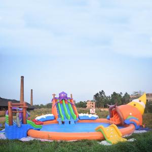 Wholesale 20m Giant Portable Inflatable Water Park Slide With Pool For Commercial Use from china suppliers