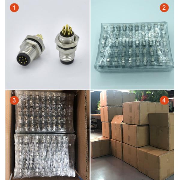 Front PCB M12 Female Panel Mount Connector Waterproof Connector For Sensor