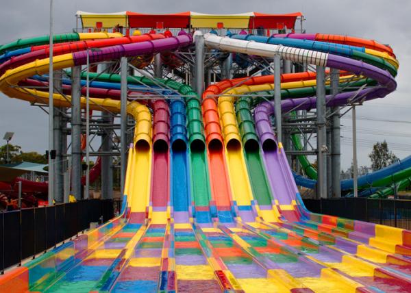 Quality Holiday Village Amusement Big Long Pool Slide Water Park Playground 22 Meters High for sale