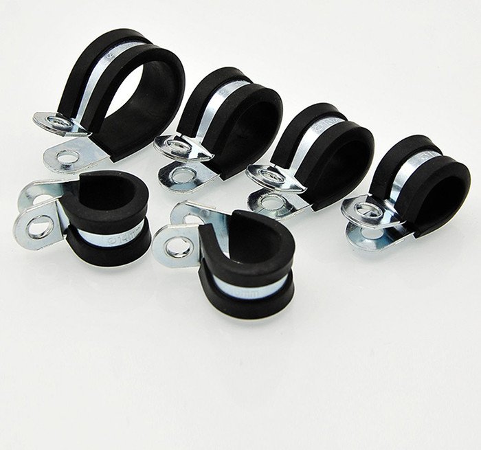 Rubber Cushioned Aluminum Brake Hose Clips Clamps Anoidized Surface
