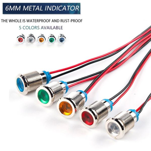6/8/10/12/16/19/22mm Compact Metal LED Indicator Lights Operational Equipment Signal Indicators