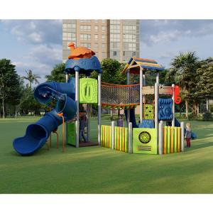 China Garden Toys Plastic Kids Playground Slide With Galvanized Post on sale