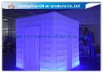Popular Oxford Material Square Inflatable Photo Booth Kiosk Tent With Led