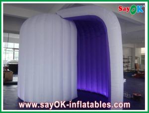 China Inflatable Photo Booth Hire Bar White Outside Inflatable Photo Booth Purple Inside Logo Printing Rounded on sale
