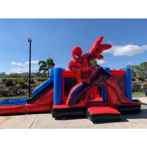 Wholesale Attractive Spiderman Safe 3 In 1 Combo Bounce House Good Stitching from china suppliers