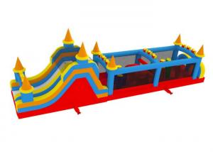 China Funny Colorful Inflatable Sports Games Obstacle Course 0.55mm Plato PVC Tarpaulins on sale