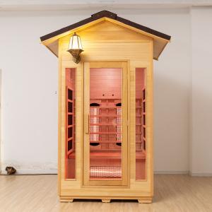 Wholesale Canada Hemlock Wooden Outdoor Full Spectrum Infrared Sauna Room 2 People Size from china suppliers