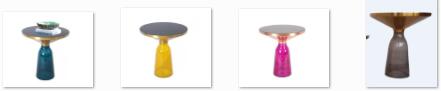 Modern Nordic Style Glass Base round table yellow Bell Side Table