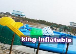 Wholesale Custom 0.9mm PVC Inflatable Water Parks Pool With Slide And Toys On Land from china suppliers
