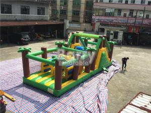 China Outdoor And Indoor Blow Up Obstacle Course For Adults , Jungle Theme Kids Obstacle Course on sale