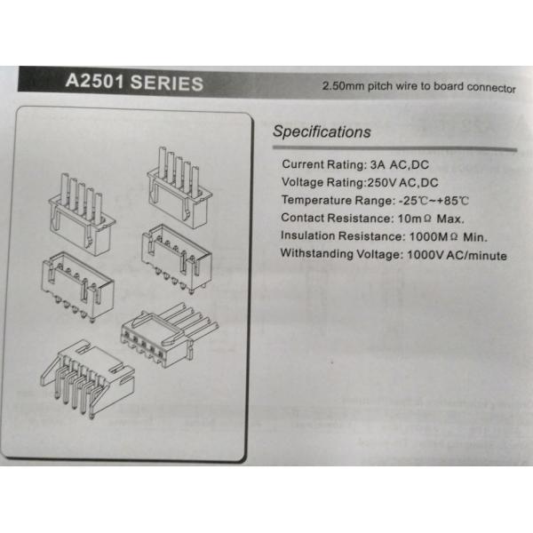 2.50mm Pitch Crimp Wire Connector Housing JST XH Connector Equivalent With Phosphor Contact