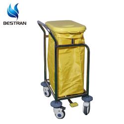 China Stainless Steel Hospital Medical Linen Hamper Waterproof And Washable Bags Two Bins for sale