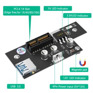 GPU PCI Express 1X To 1X / 4x / 8x / X16 Riser Card Extender With Magnetic Foot