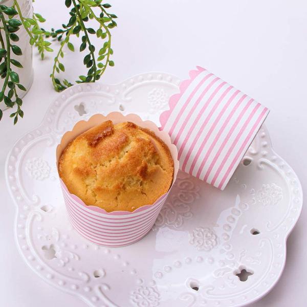 Pink Stripe Cake Dessert Paper Non Stick Baking Cups