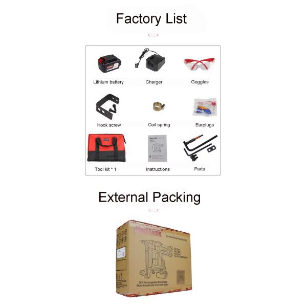 Customized Support OBM Nail Gun DCCN90S2 Rechargeable Lithium Battery for Woodworking