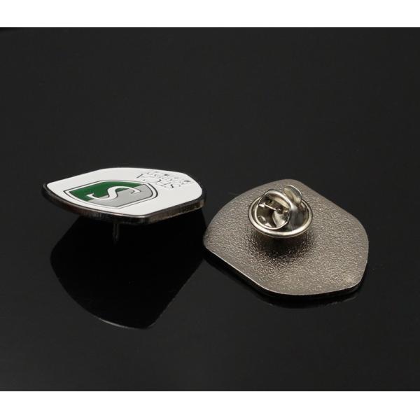 Zinc alloy paint filling color brooch pin activity badge shield stamping electroplating black nickel badge