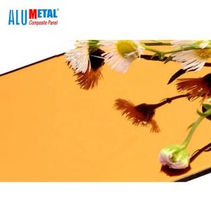 Wholesale 1220 X 2440mm Golden B1 Aluminium Composite Mirror Sheet 0.5 Mm Thick HDPE Core from china suppliers