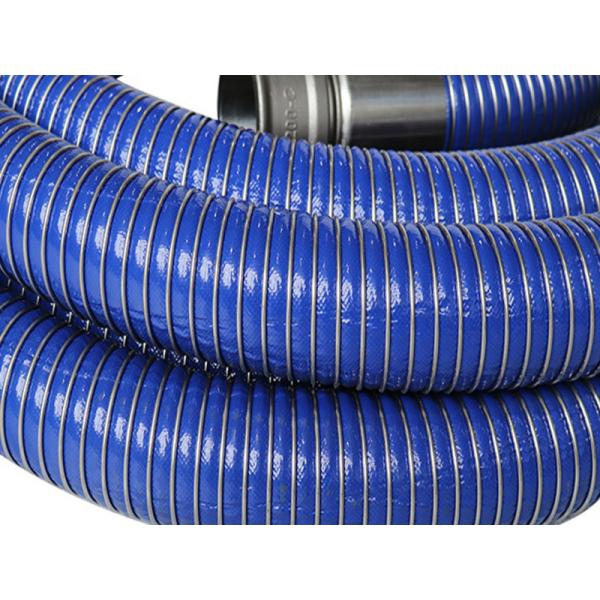 Flexible Composite Cargo Hose Coupling Assembly Blue Chemical Oil Resistant