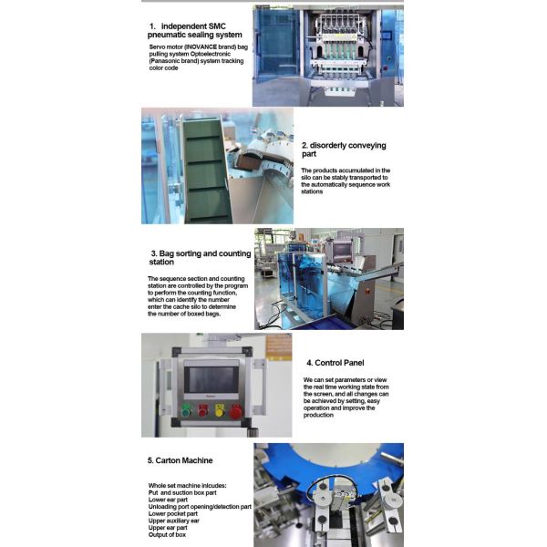 Factory Fully Automatic Multi-Row Sugar Honey Powder Bagging Carton Packing and Carton Wrapping Film Machinery Production Line