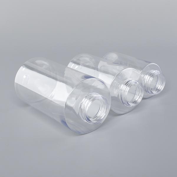 200ml 300ml Makeup Plastic Packaging Bottles Clear Press Pump Discharge PET Bottle