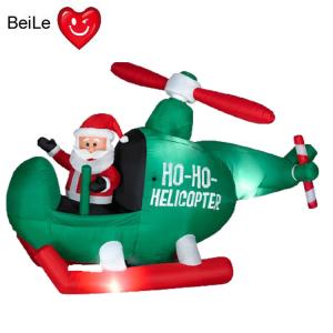 Custom made inflatable Christmas Santa Claus , sit on plane for kids