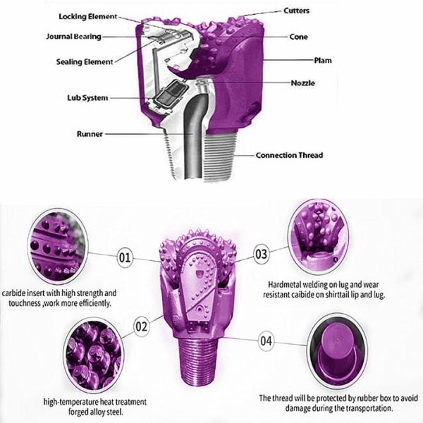 API Standard Tricone Drill Bit Hard Rock Drilling Bits Steel Matrix Body Roller Cone Bit