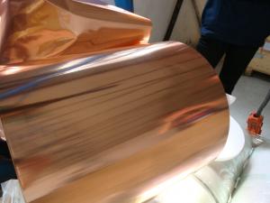China Corrosion Resistance Copper Shielding Foil / PET Copper Foil Sheets For Battery on sale