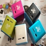 Mini-Speaker, MP3 and FM support, Polymer Lithium battery embedded, Audio Line input, SD card storage