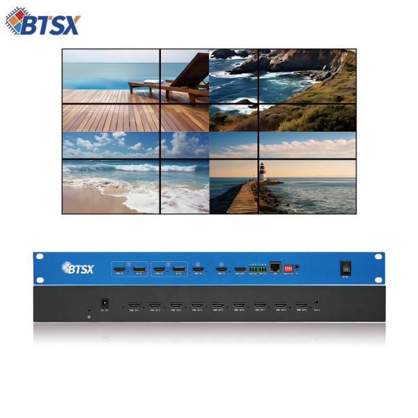 Remote Control X1 Included Video Wall Controller Designed with HDMI 2.0x4 Input Interface and 9 HDMI 1.3 Output